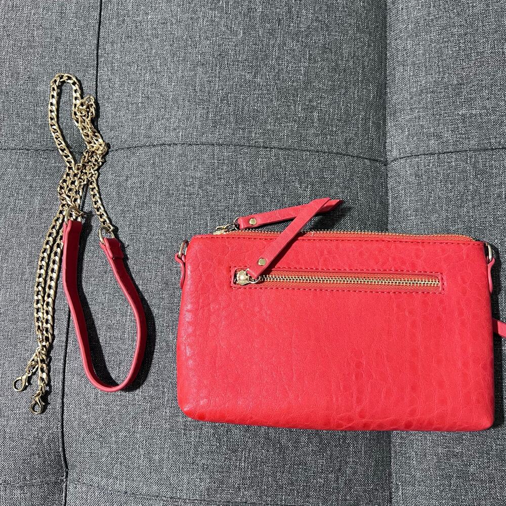 MMS Clutch Crossbody Purse Women Small Red Gold Chain Elegant Evening - Picture 7 of 12